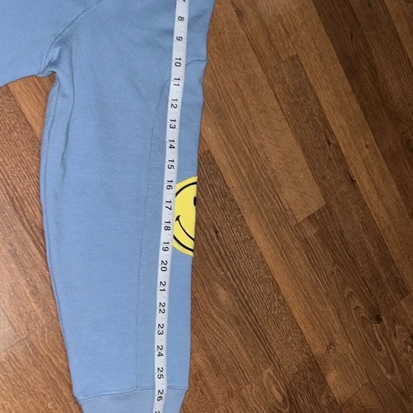 BSR BY SAMII RYAN Smiley Oversized Hoodie Women's Size L Blue - Picture 5 of 6